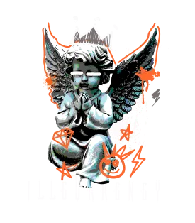 Air Jordan 3 Retro “Fear” | illcurrency Black T-Shirt (Graffiti Angel)