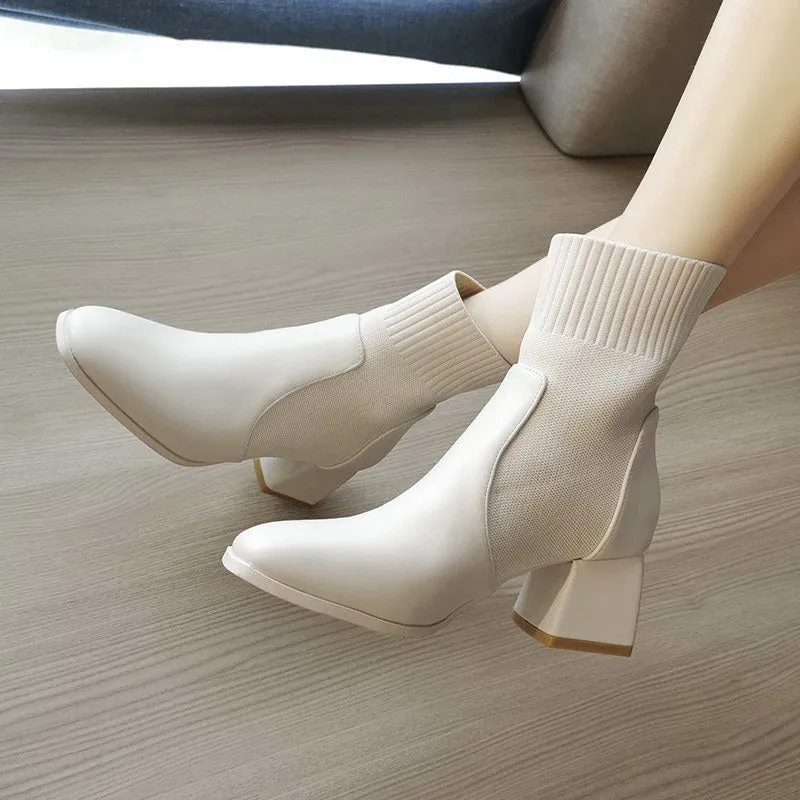 Autumn Winter Women boots Knit Elastic Socks Boots