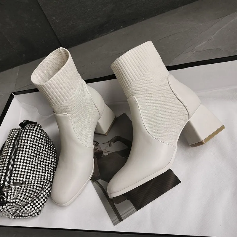 Autumn Winter Women boots Knit Elastic Socks Boots