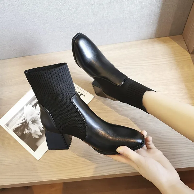 Autumn Winter Women boots Knit Elastic Socks Boots