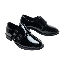 Black Patent Buckle Loafers