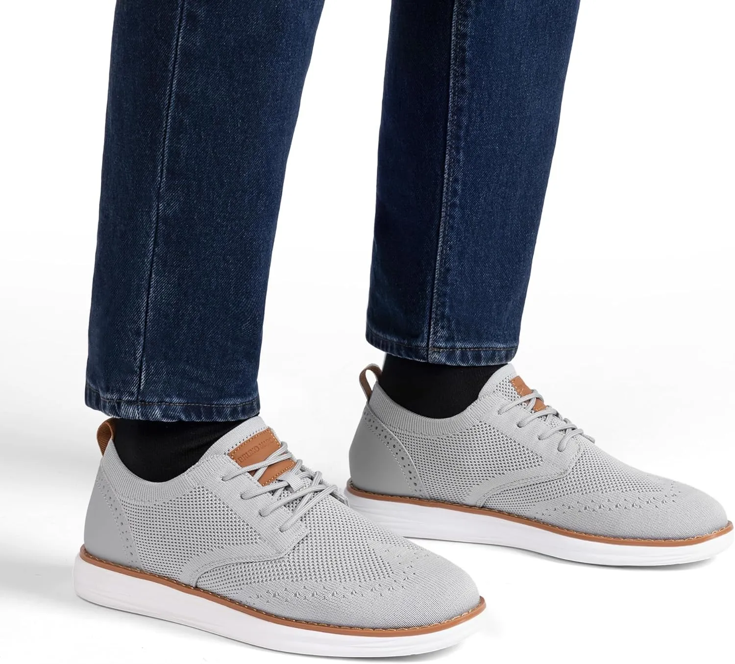 Bruno Marc Men's KnitFlex Craft Mesh Oxfords Sneakers Casual Dress Lace-Up Lightweight Walking Shoes