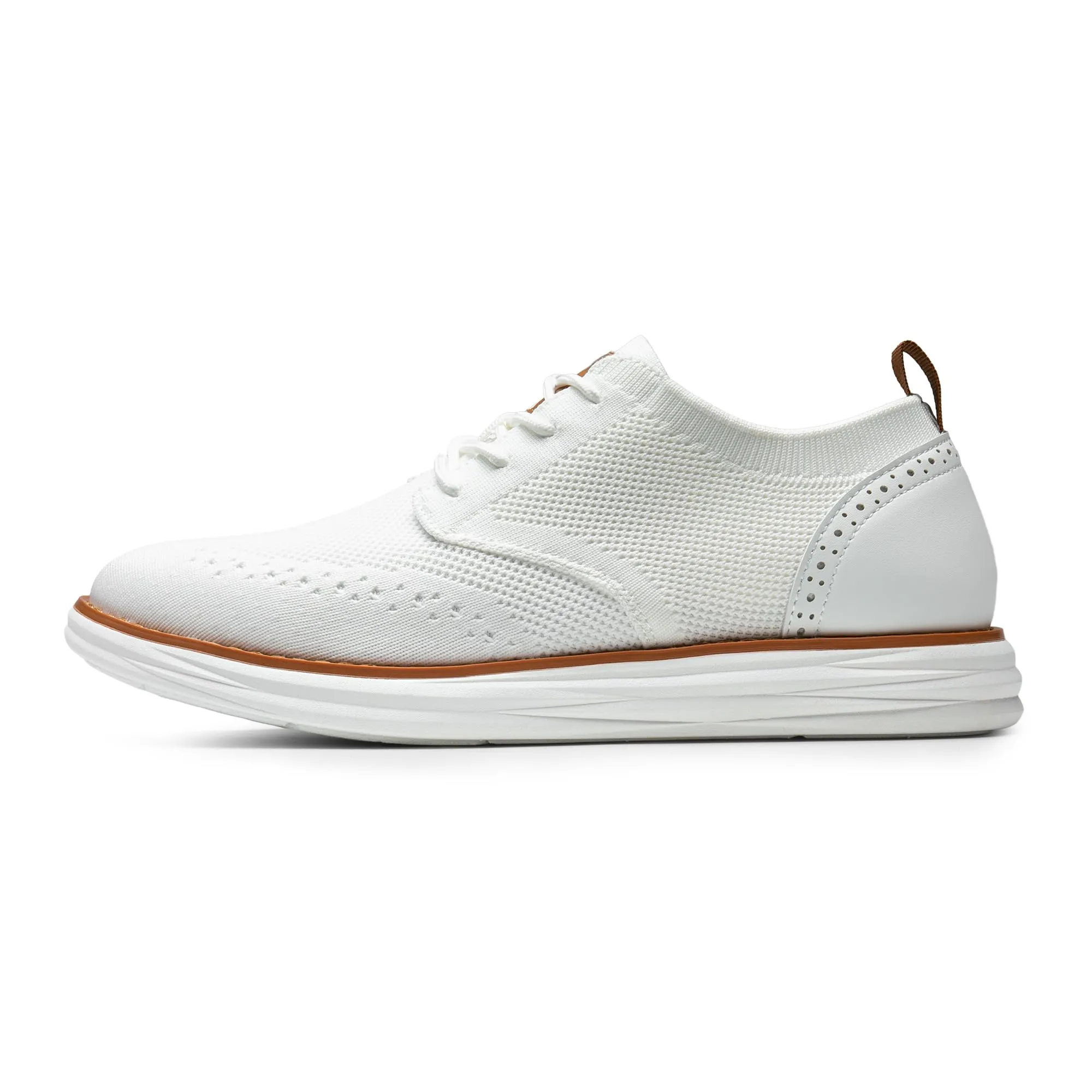 Bruno Marc Men's KnitFlex Craft Mesh Oxfords Sneakers Casual Dress Lace-Up Lightweight Walking Shoes,Size 10.5,White,SBOX2406M