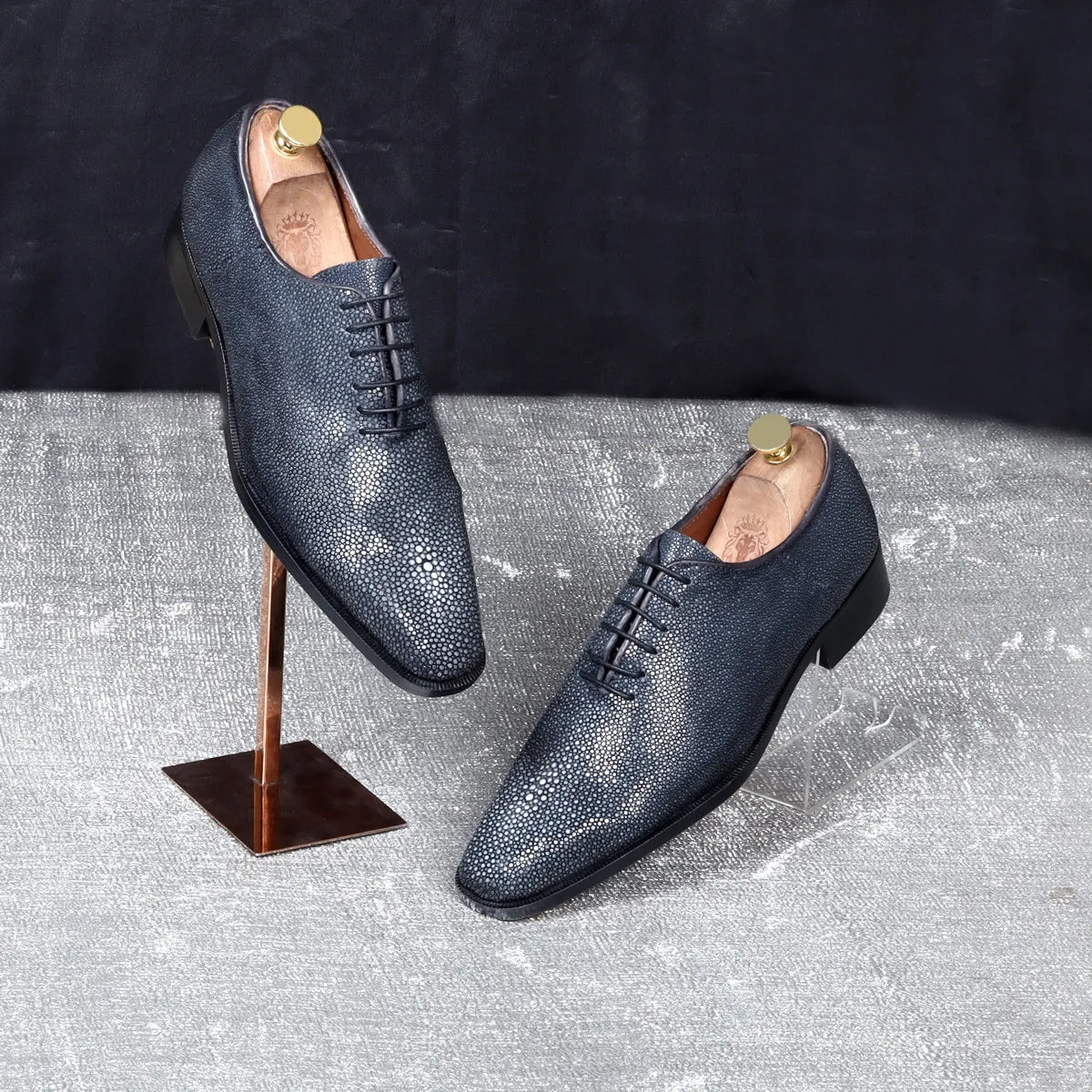 Exclusive Oxfords Lace-Up Formal Shoes in Stingray Fish Leather
