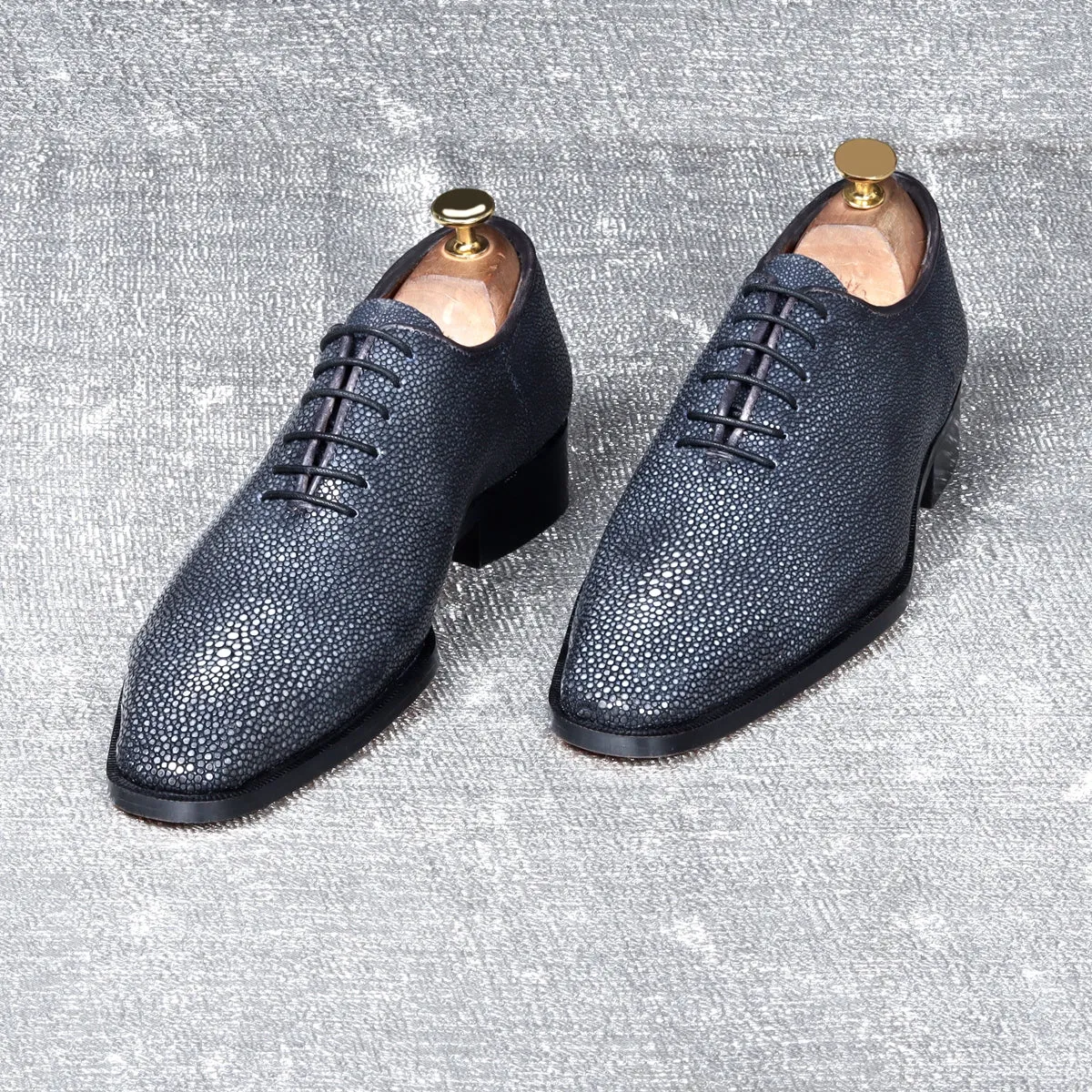 Exclusive Oxfords Lace-Up Formal Shoes in Stingray Fish Leather