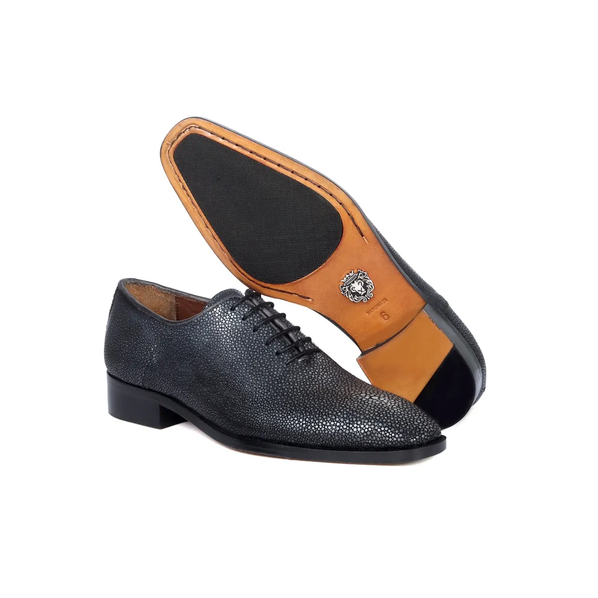 Exclusive Oxfords Lace-Up Formal Shoes in Stingray Fish Leather