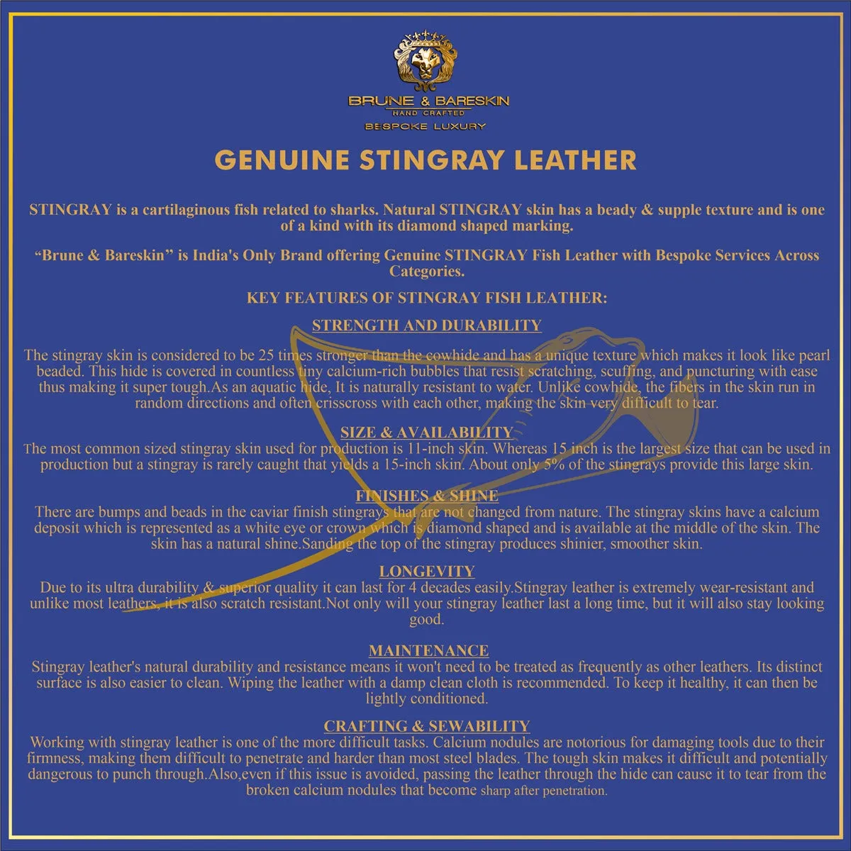 Exclusive Oxfords Lace-Up Formal Shoes in Stingray Fish Leather