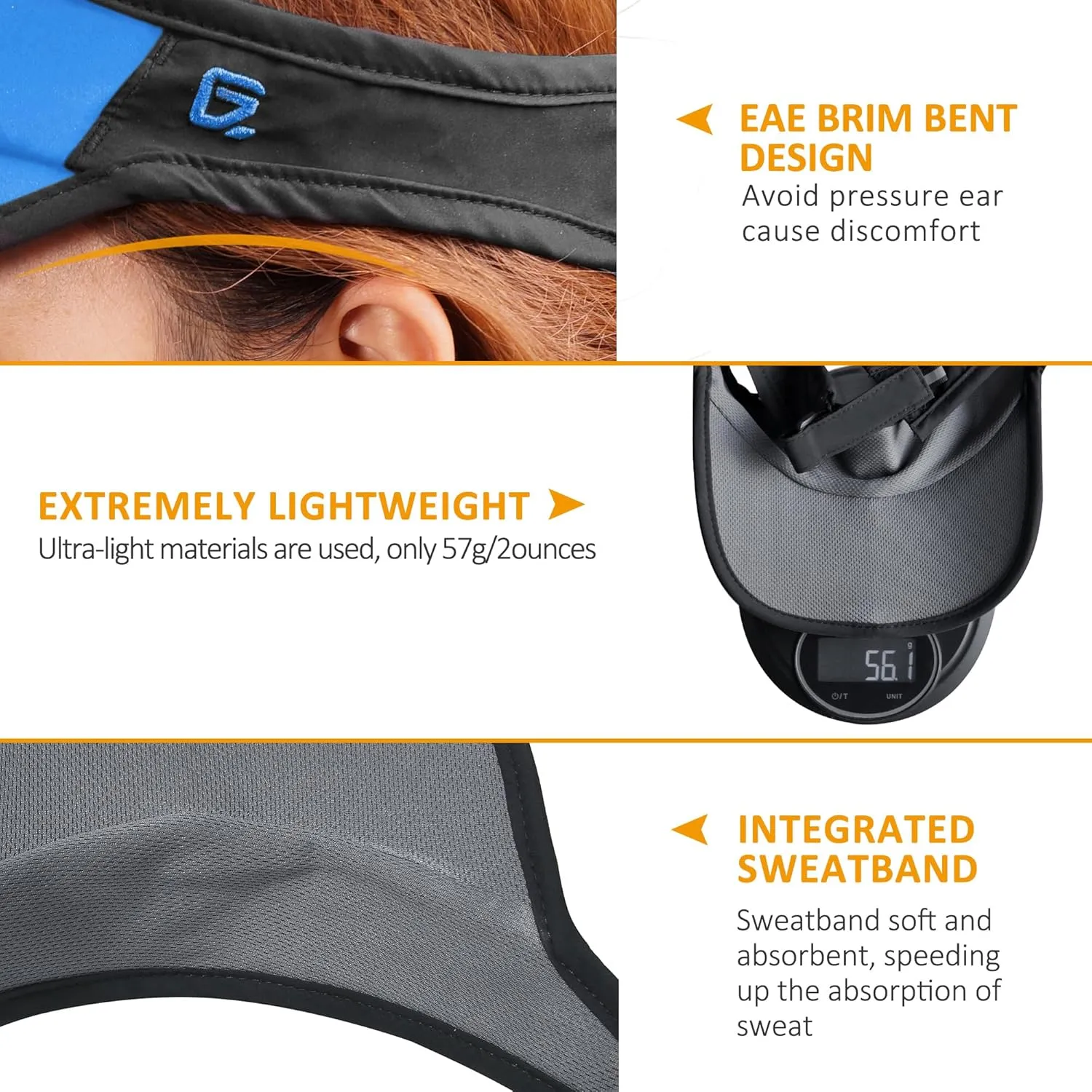 GADIEMKENSD Foldable Sun Visor Hat UPF 50  Lightweight Adjustable