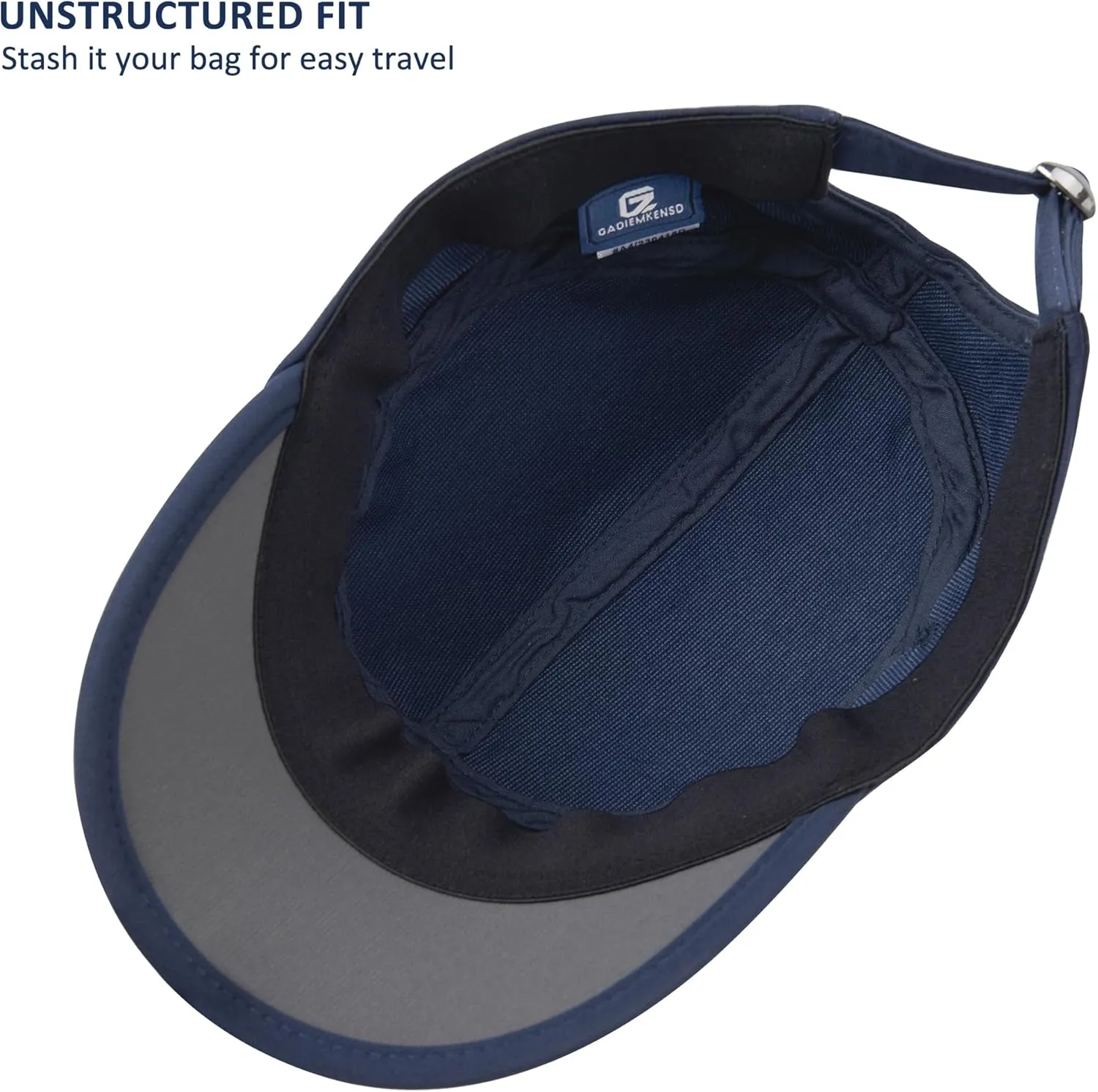 GADIEMKENSD Stretch Army Cap Cadet Military Hats Flat Top Baseball Cap Short Bill Breathable