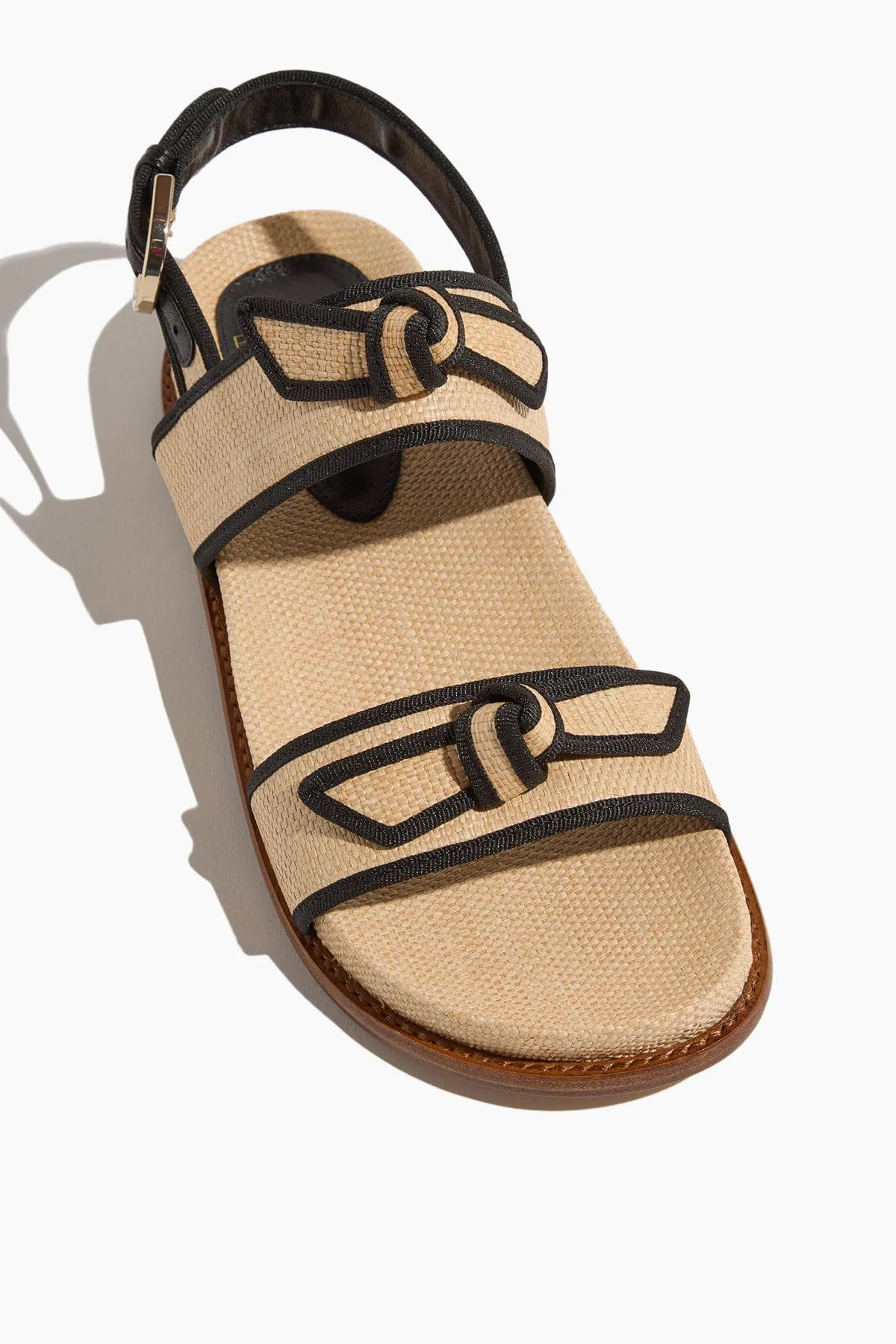 Grosgrain Raffia Sport Sandal in Natural/Black