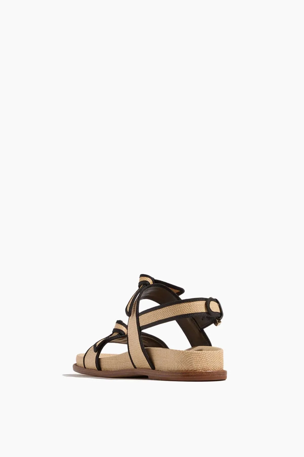 Grosgrain Raffia Sport Sandal in Natural/Black