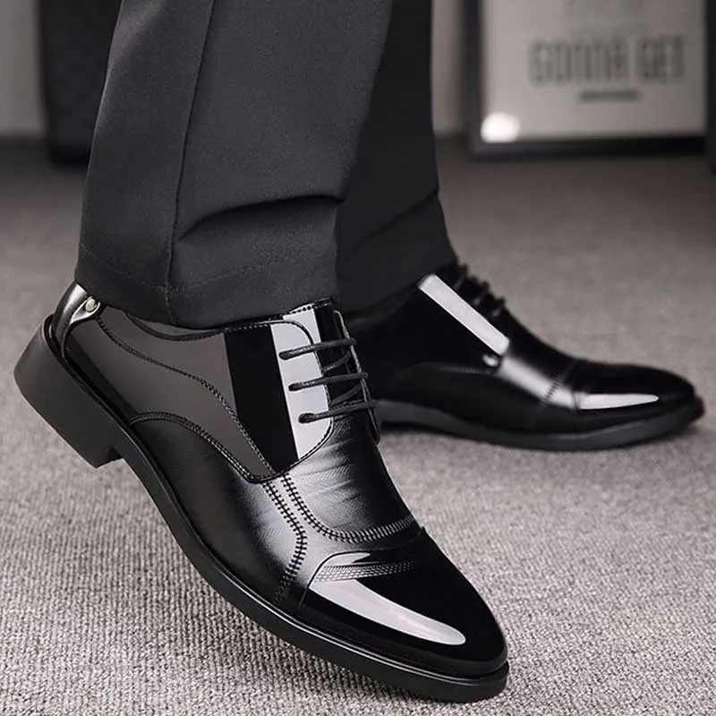 Luxury Business Oxford Leather Breathable Rubber Formal Shoes