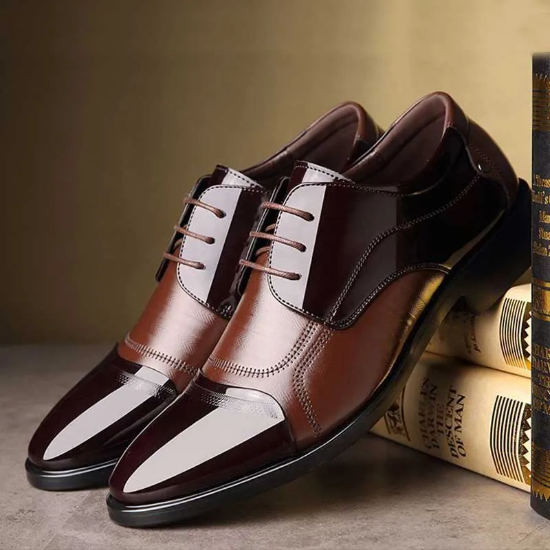 Luxury Business Oxford Leather Breathable Rubber Formal Shoes