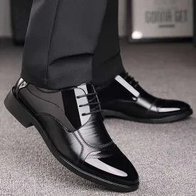 Luxury Business Oxford Leather Breathable Rubber Formal Shoes