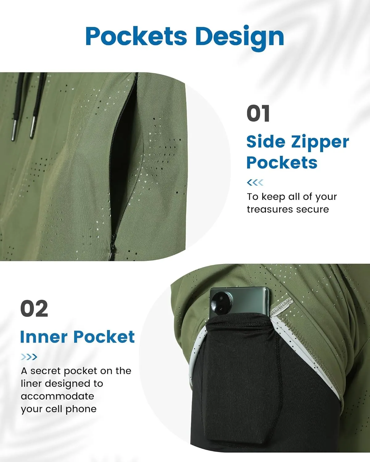 maamgic Mens Swim Trunks with Compression Liner 5 Inch Inseam Quick Dry Board Shorts with Zipper Pockets Swimming Shorts