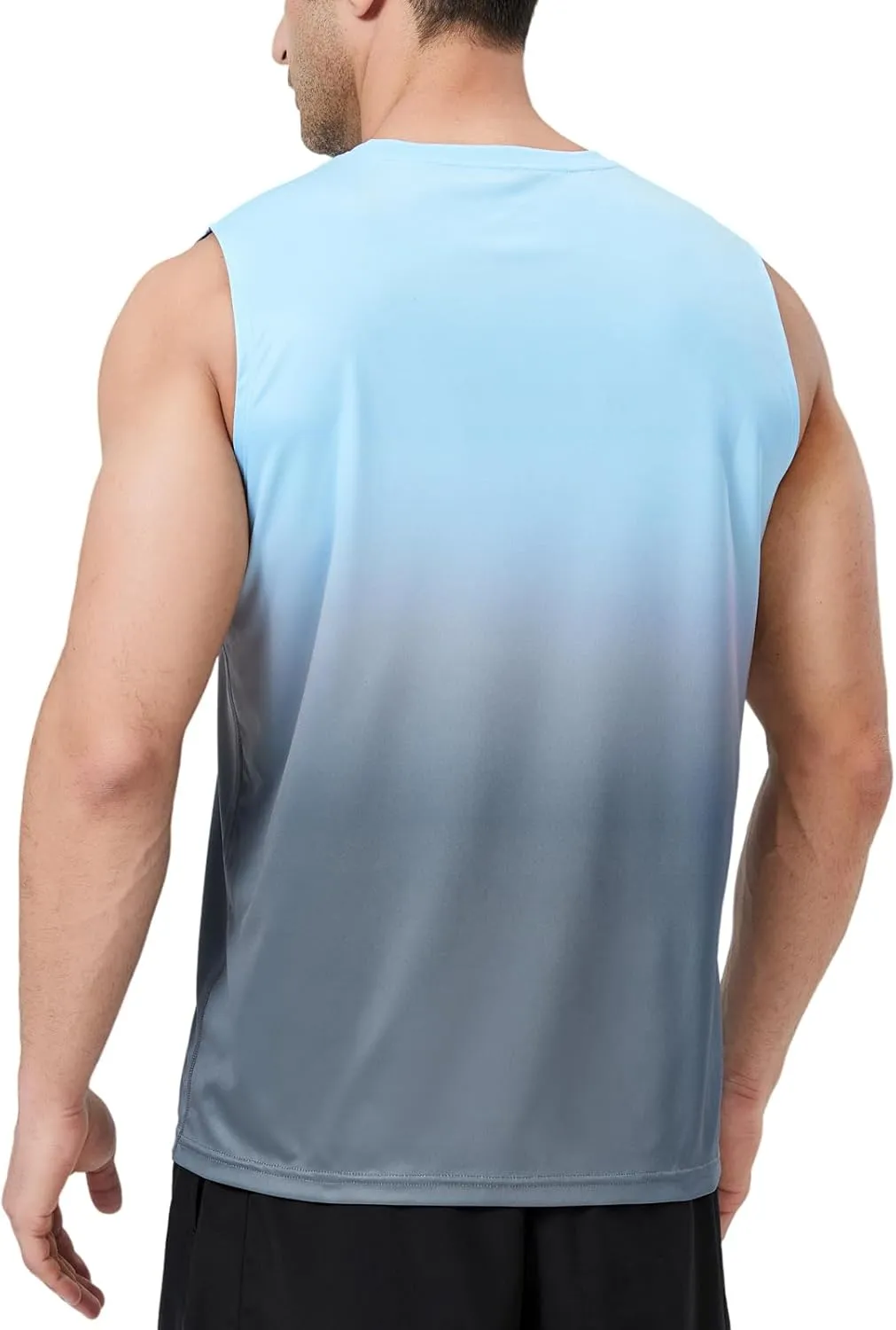 Men's Sleeveless UPF 50  Swim Shirts Quick Dry Workout Tank Top UV Protection Running Gym Muscle T Shirts