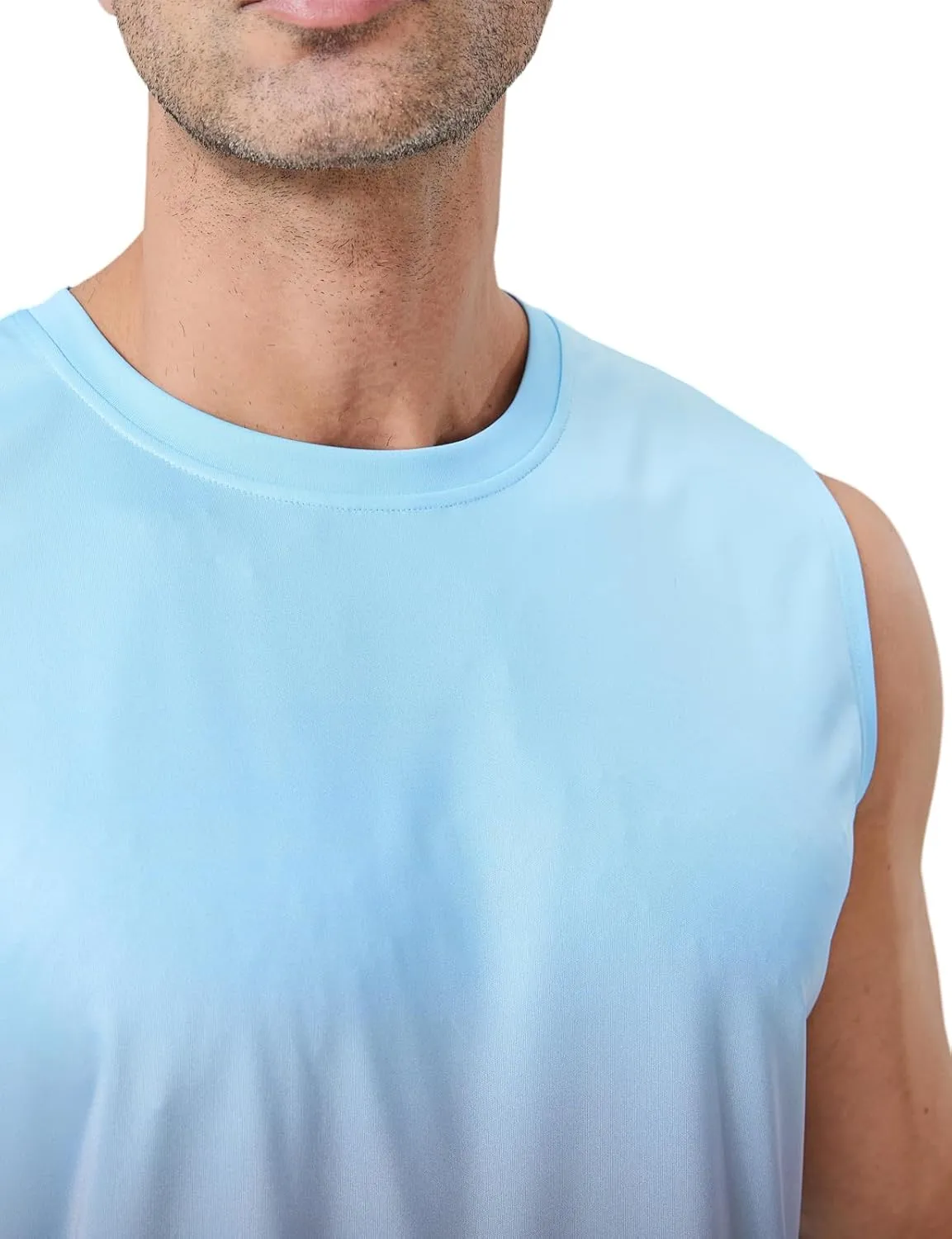 Men's Sleeveless UPF 50  Swim Shirts Quick Dry Workout Tank Top UV Protection Running Gym Muscle T Shirts