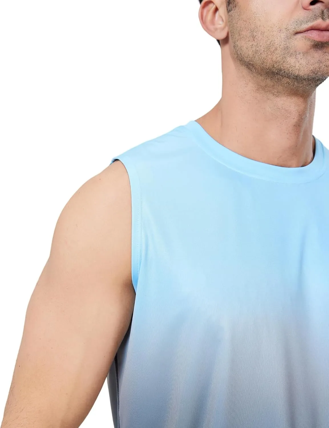 Men's Sleeveless UPF 50  Swim Shirts Quick Dry Workout Tank Top UV Protection Running Gym Muscle T Shirts