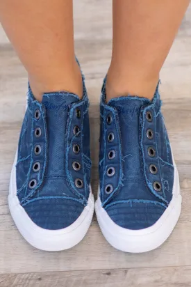 Navy Slip On Sneakers