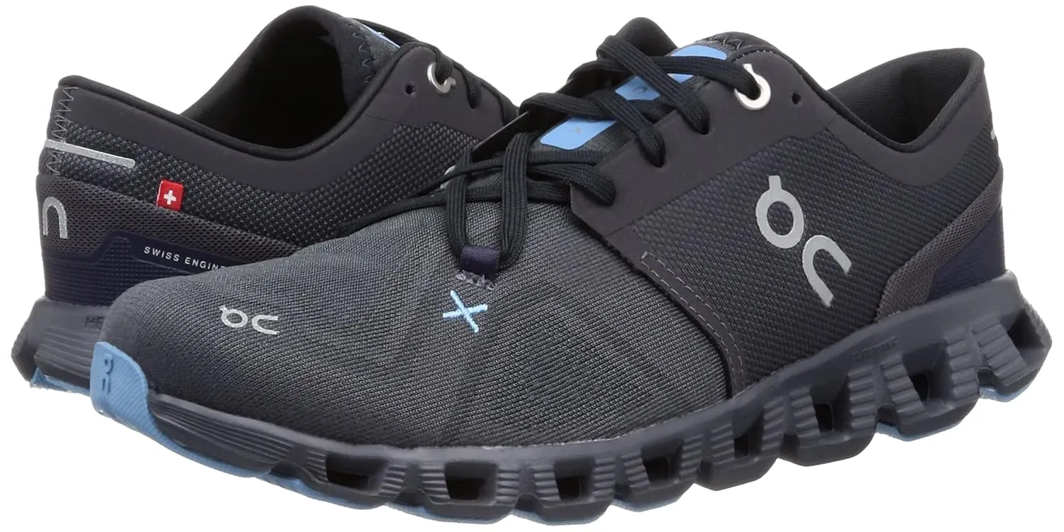 On Men's Cloud X 3 Sneakers, Eclipse/Magnet, Blue, 10 Medium US