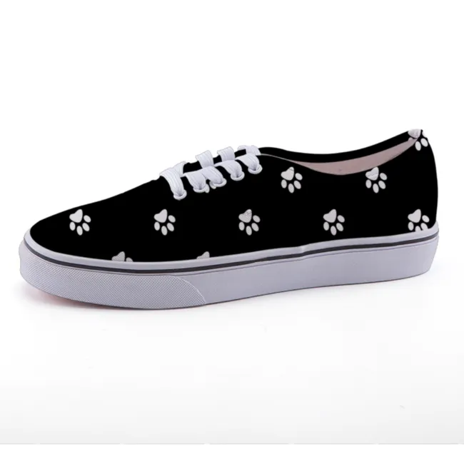 Paw Print Low-top Canvas Shoes