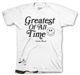 Retro 5 White Black Goat Shirt