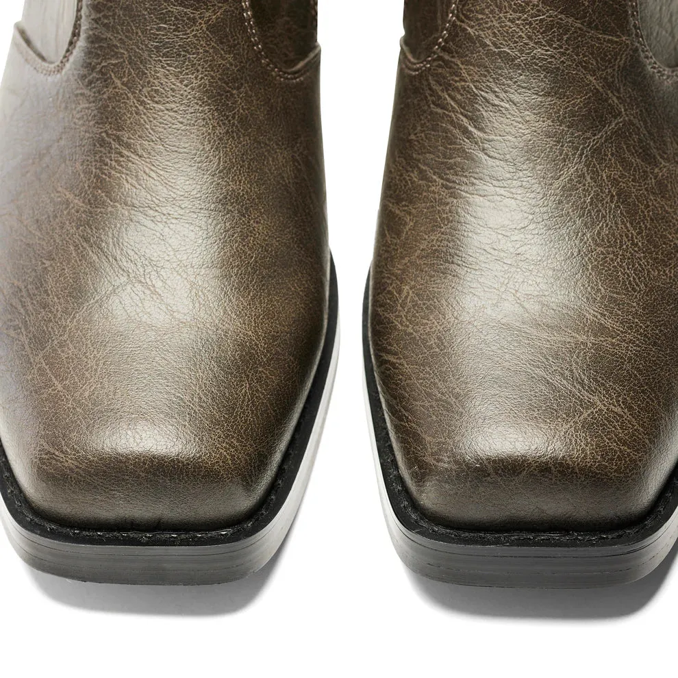 The Cavalry Men's Heeled Cowboy Boots - Mocha Fade-Size 9-Clearance