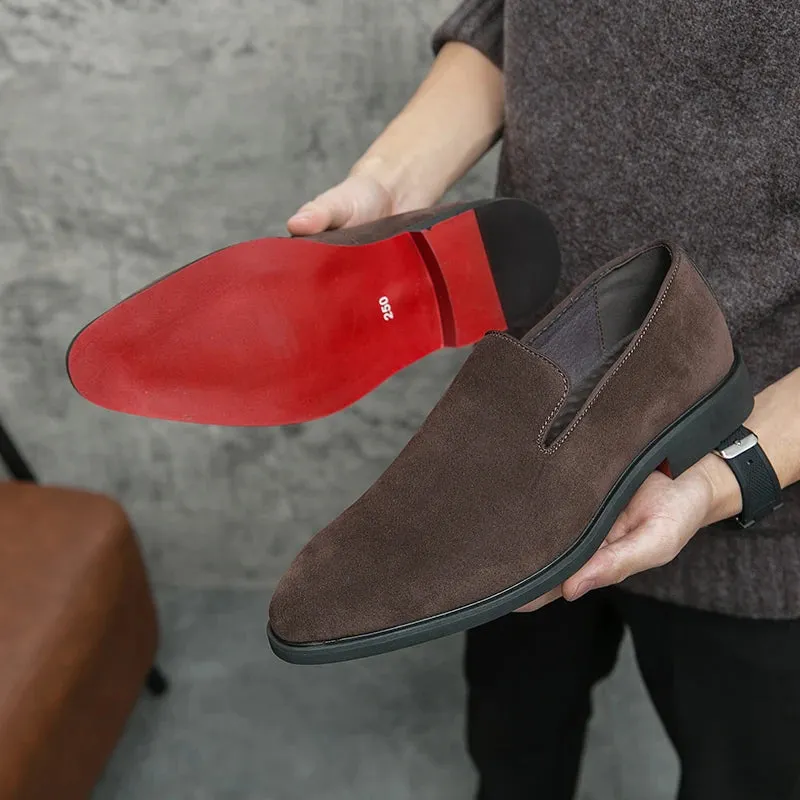 The Rossi S -  Red Bottom Classic Suede Leather Loafers