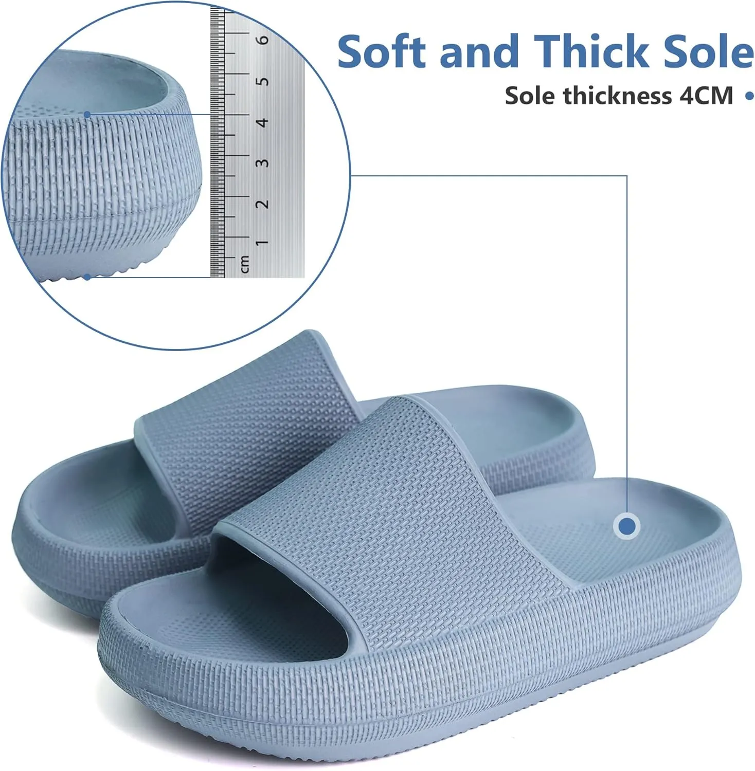 Youecci Cloud Slides for KidsShower Slippers Bathroom Pool SandalsBoys Girls Comfy Thick Sole SlippersSummer Non-Slip Beach Shoes