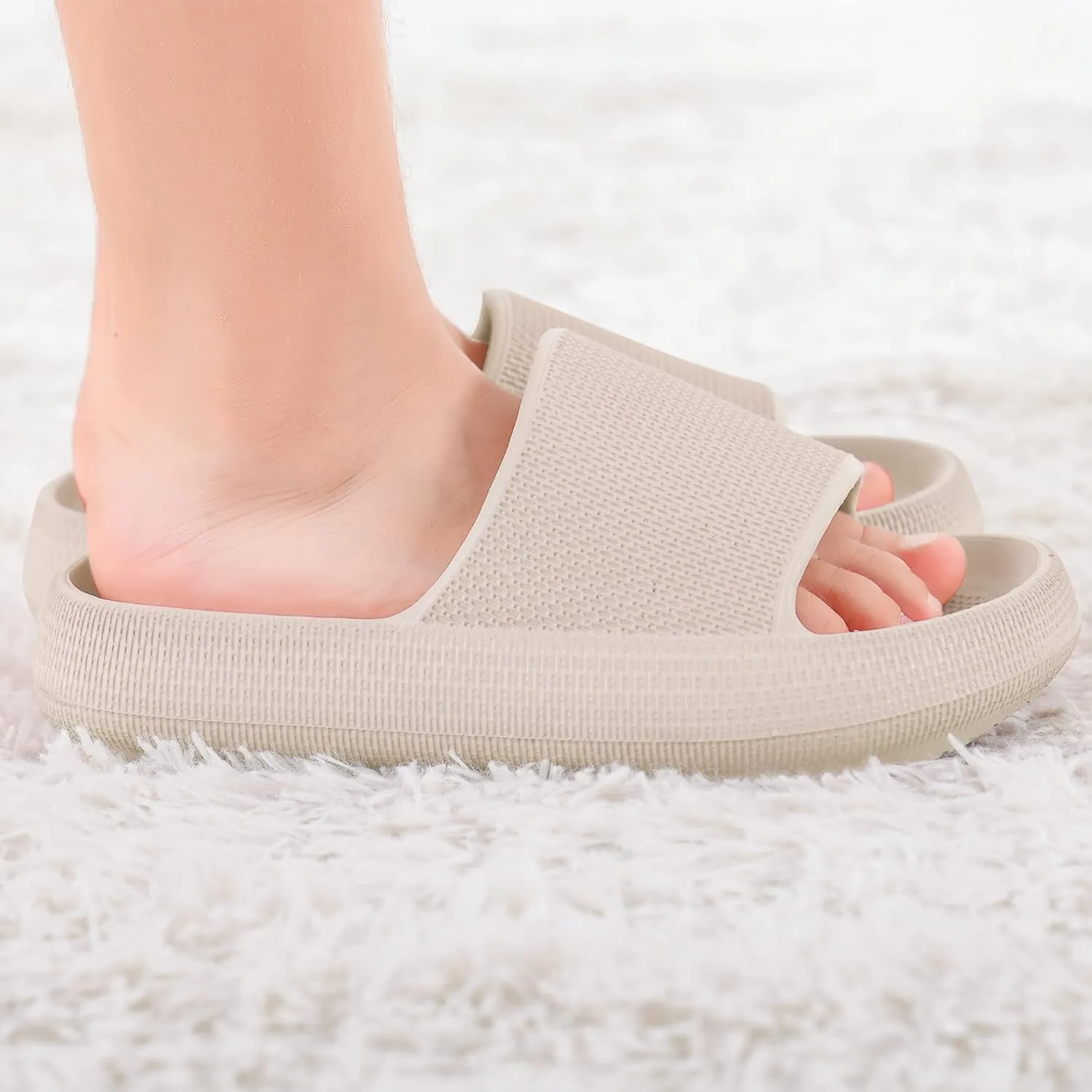 Youecci Cloud Slides for KidsShower Slippers Bathroom Pool SandalsBoys Girls Comfy Thick Sole SlippersSummer Non-Slip Beach Shoes