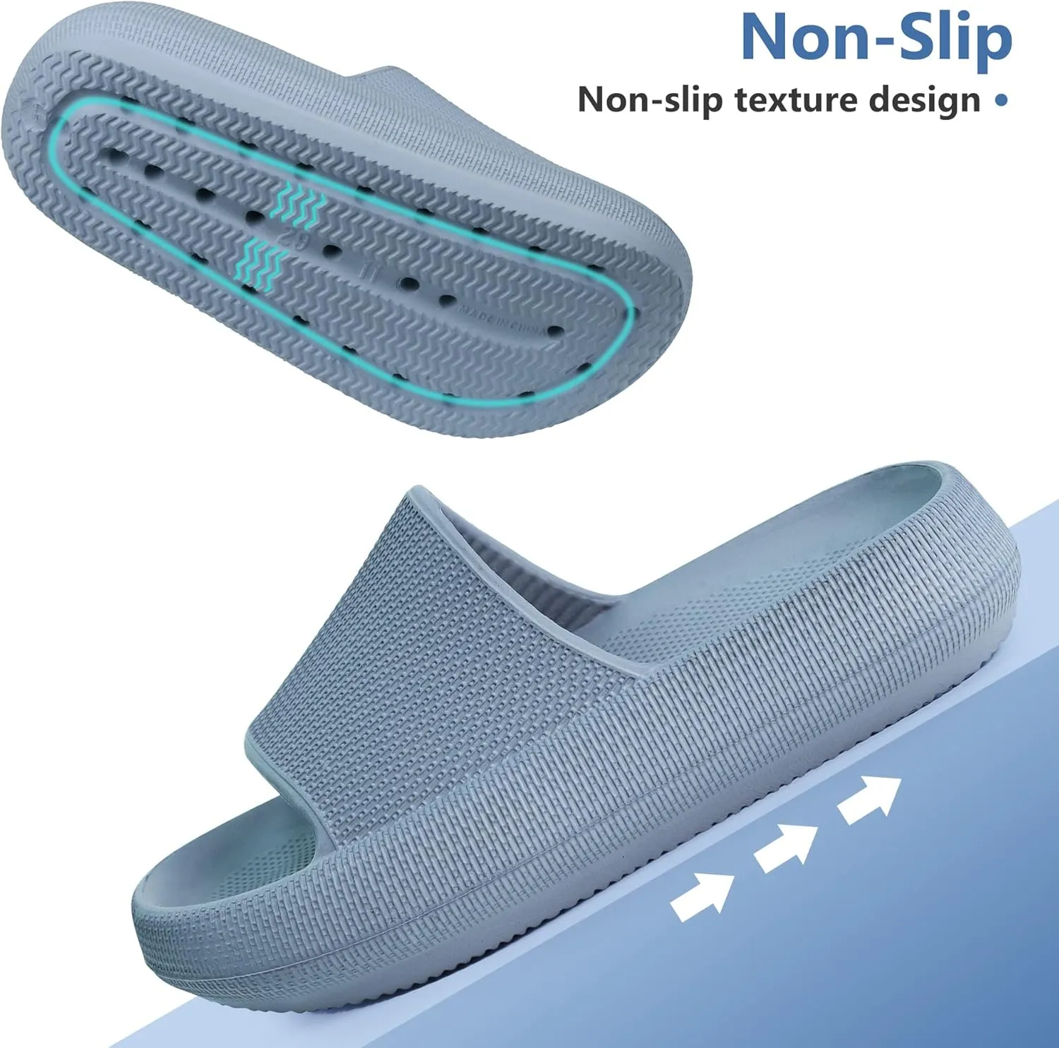 Youecci Cloud Slides for KidsShower Slippers Bathroom Pool SandalsBoys Girls Comfy Thick Sole SlippersSummer Non-Slip Beach Shoes